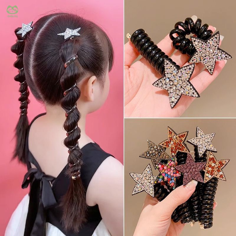 Dodie Star Telephone Wire Hair Rope Colorful Diamond Pentagram Curled ...