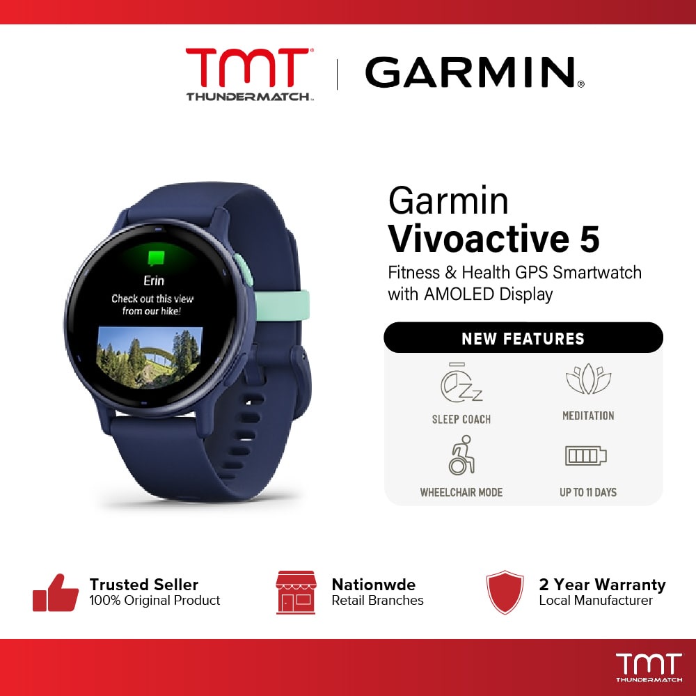 Garmin vivoactive 5 health and fitness GPS Smartwatch with AMOLED