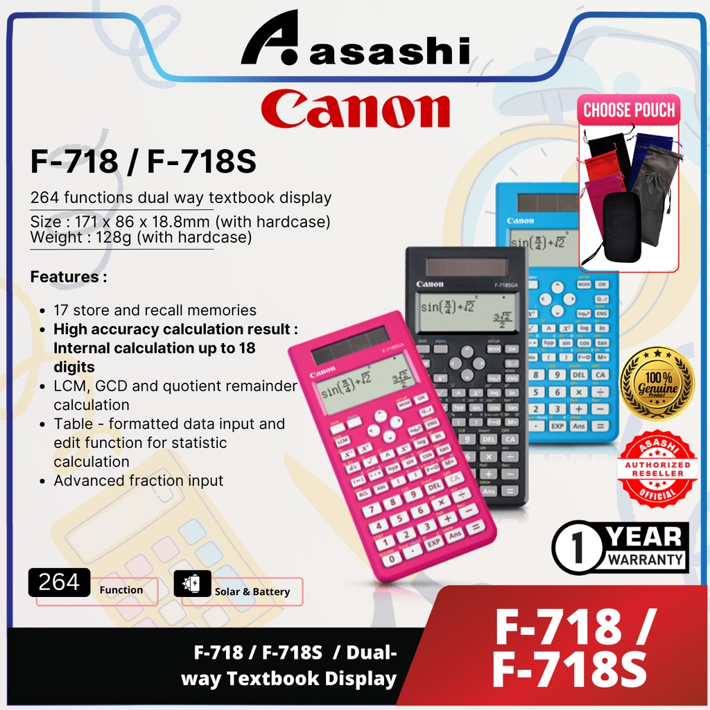 [264 Function] Canon F718 / F718S Scientific Calculator Original