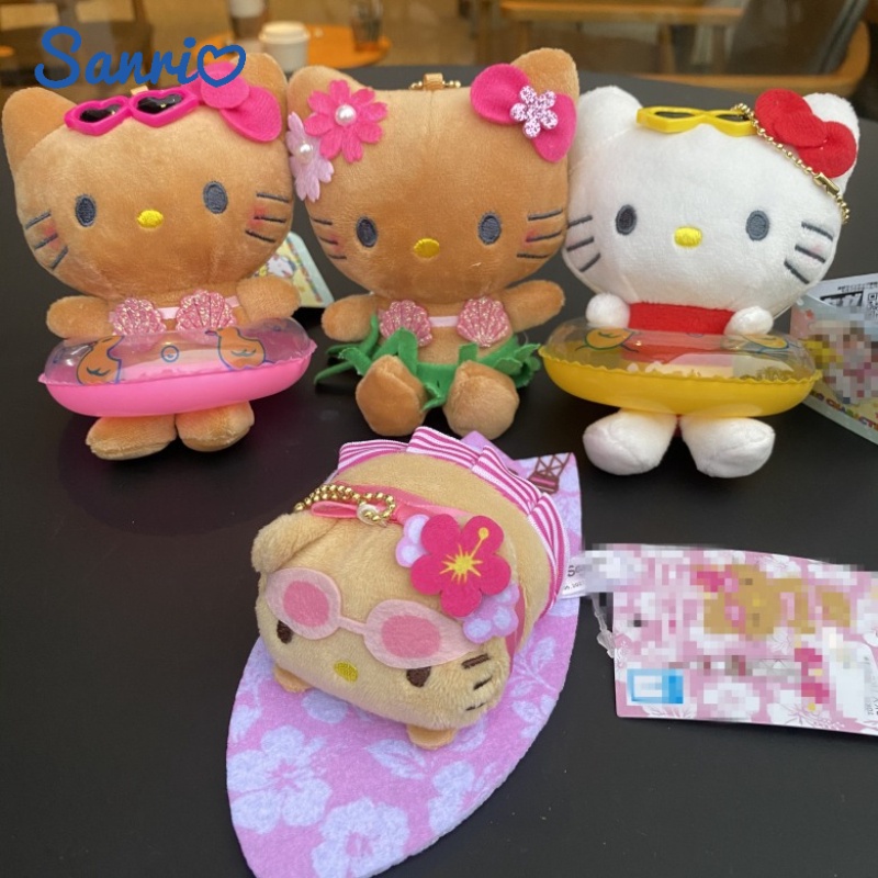 Sanrio Summer Beach Series Plush Toys Black Skin HelloKitty Plush Toys ...