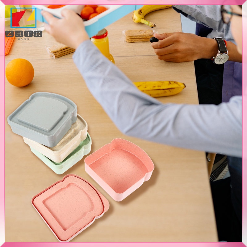 4 Pcs Sandwich Bread Container Fresh Keep Holder Storage Containers