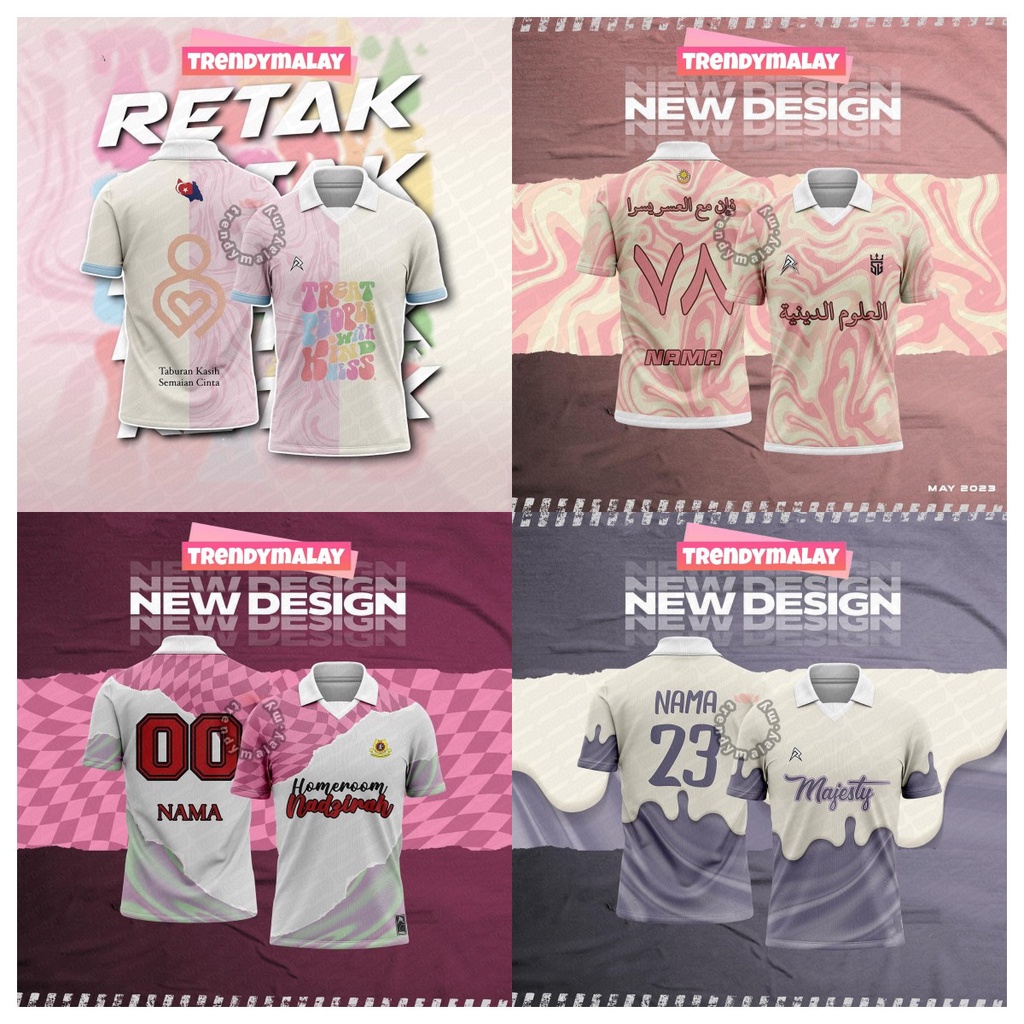 New Design Jersey Custom Nama Baju Jersey Viral Ootd Style Malaysia