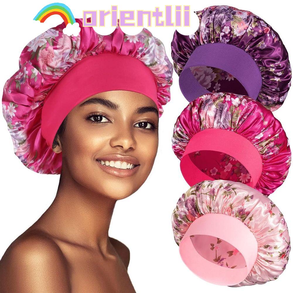 ORIENTLIIY Silky Satin Wide Edge Soft Satin Sleep Cap, Fashion