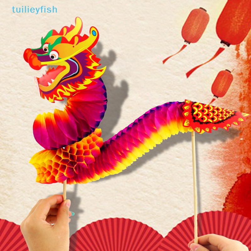 【tuilieyfish】 DIY Paper Dragon Craft Material Chinese New Year DIY ...