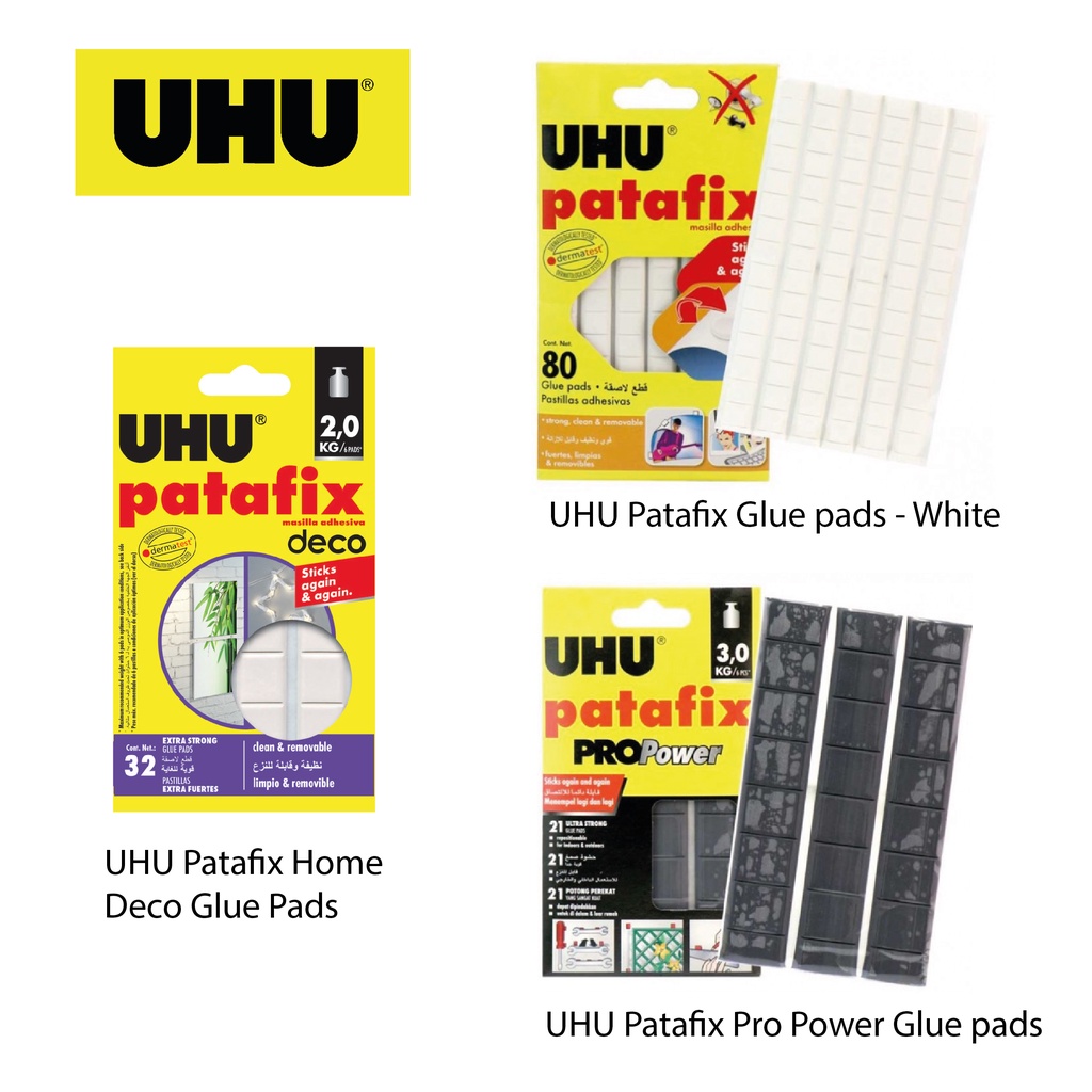 UHU Patafix Glue Pad Removable Reusable White 80 pads Non Toxic