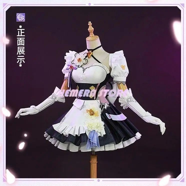 Game Honkai Impact 3rd Elysia Maid Costume Miss Pink Elf Dress Cosplay Costume Dress Female 5175