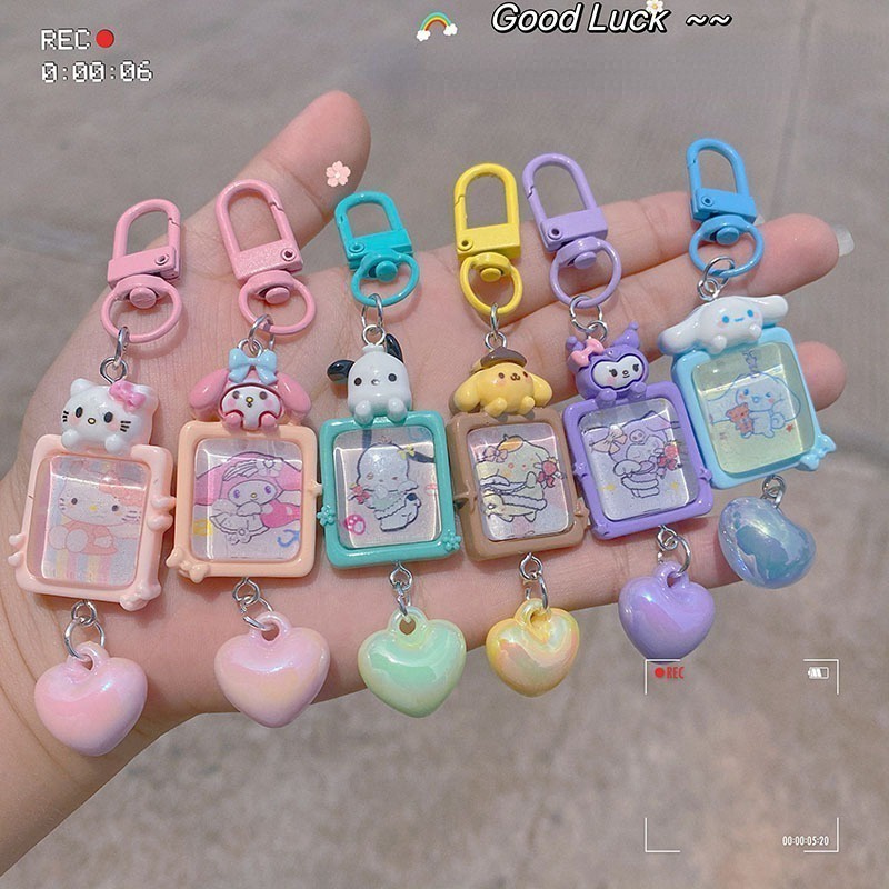 Cinnamoroll Kuromi Sanrio Keychain Resin Kawaii Cute Photo Frame Key