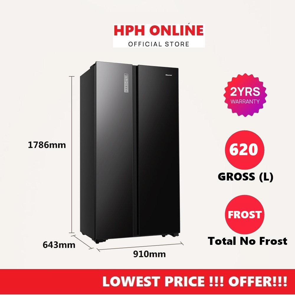 Hisense 620L Inverter Side by Side fRIDGE Refrigerator RS666N4ACNIV