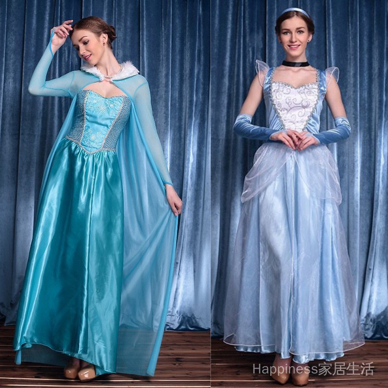 24 Hours Delivery Halloween Adult Princess Dress Elsa Frozen Cosplay ...