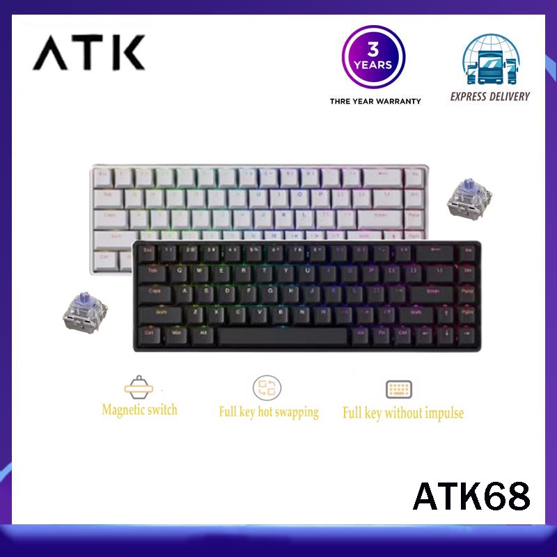 In stock)ATK ATK68 Esports Magnetic Axis Keyboard Single Mode PBT