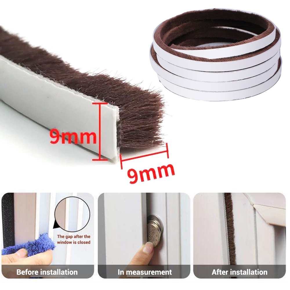 10M Draught Excluder Brush Pile Seal Film Door Window Self Adhesive ...