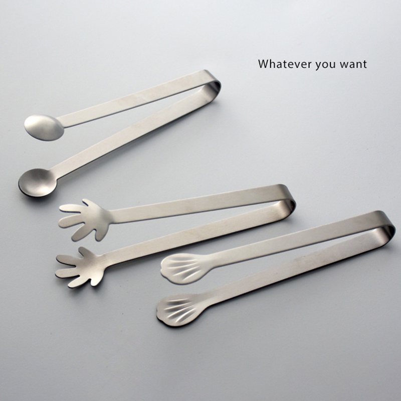 【tuilieyfish】 Stainless Steel Ice Cube Clips Sugar Tongs Foods BBQ ...