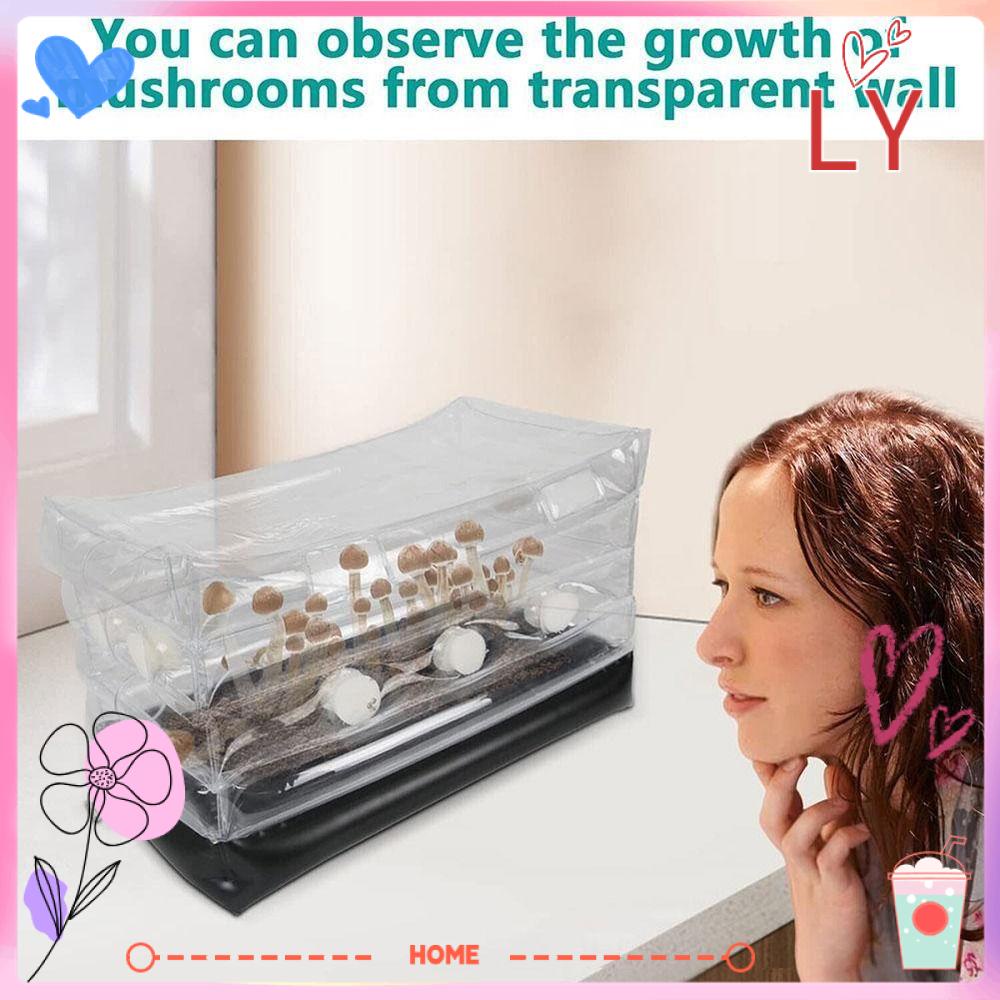 LYHOME Mushroom Grow Bag Round Inflatable Filters Mushroom Monotub Kit
