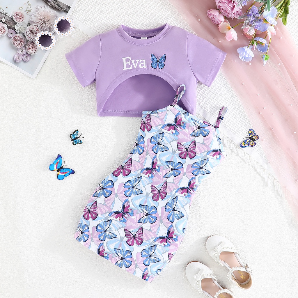 Terno For Kid Girl 2-7 Years old Short Sleeve Top Cute Cartoon ...