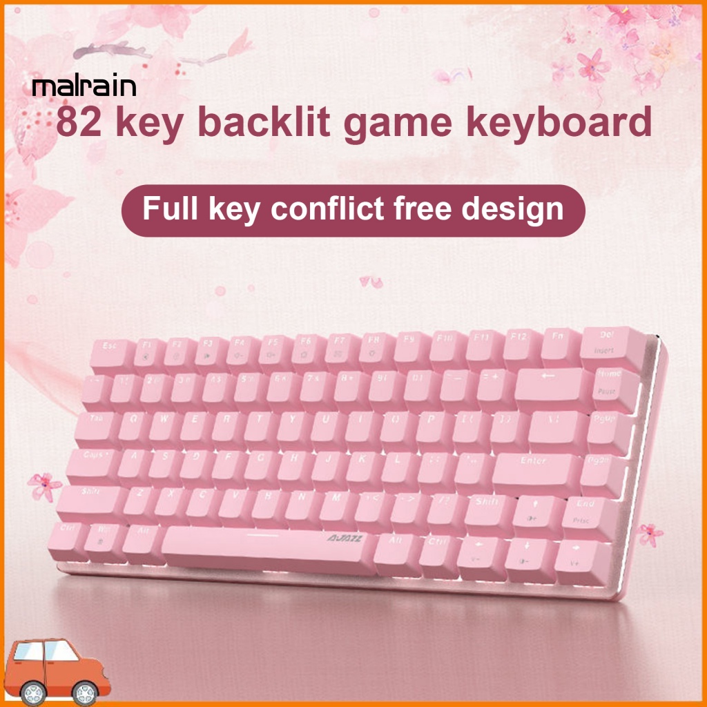 [Ma] AJAZZ AK33 Mechanical Keyboard High Sensitivity Red/Blue Switch 82 Keys White Backlight