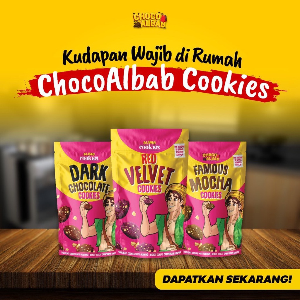 Choco Albab Cookies Dark Chocolate Famous Mocha Red Velvet 160g Shopee Malaysia