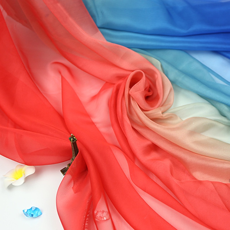 Ombre Gradient Chiffon Fabric - 1 Meter X 1.48 Meter - Polyester Wedding Stage Décor & Dress Material
