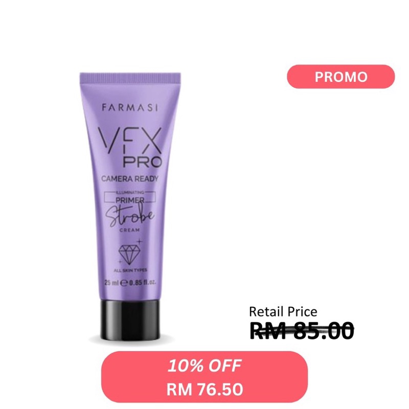 FARMASi VFX PRIMER STROBE CREAM (glow finish / kulit kering) | Shopee ...