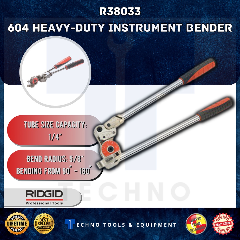1/4" O.D Ridgid 38033 HEAVY DUTY STAINLESS STEEL TUBE BENDER (NEW & ORI RIDGID) Shopee Malaysia