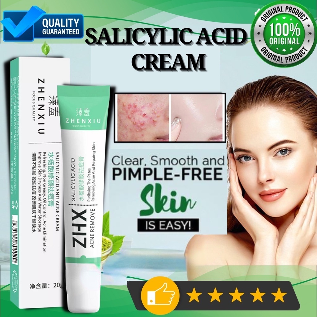 Salicylic Acid Pore Refining Cream Acne Treatment Fade Acne Spots Oil