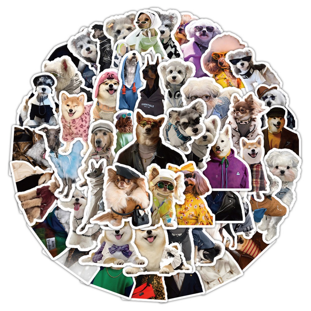 wanminkai Cartoon Stickers Luggage Stickers Adorable Waterproof Dog