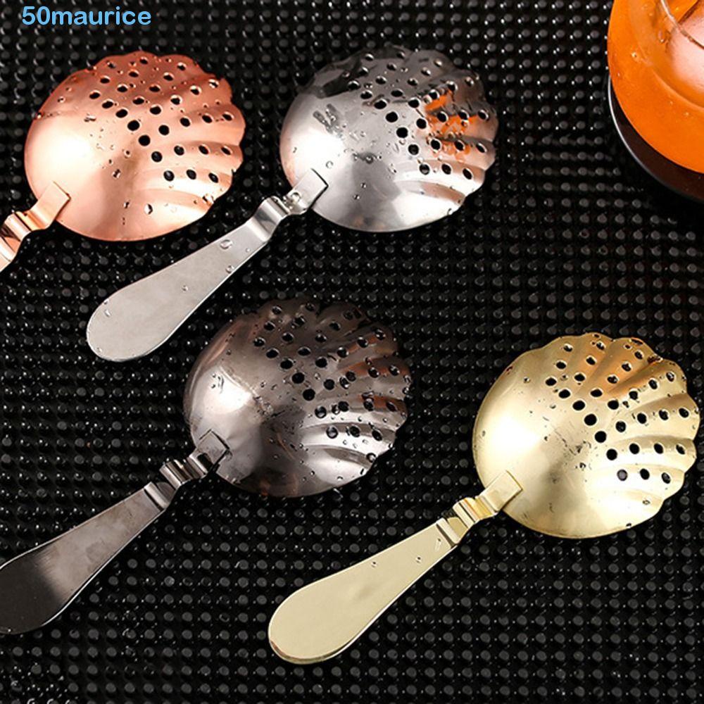 MAURICE Julep Bar Strainer Fast Drain Professional Barware Stainless Steel Shell Shaped Ice Cube
