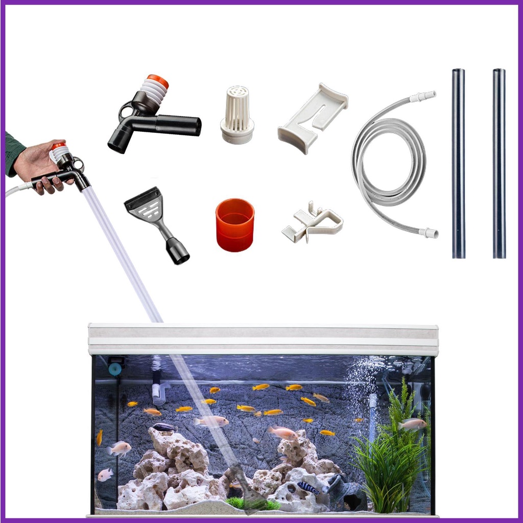 Fish Tank Cleaning Kit Vacuum Gravel Cleaner 3 in 1 Multipurpose