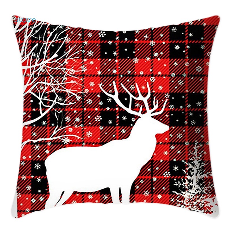 Superbaba Red Christmas Pillow Covers 18x18 Set of 4 Farmhouse