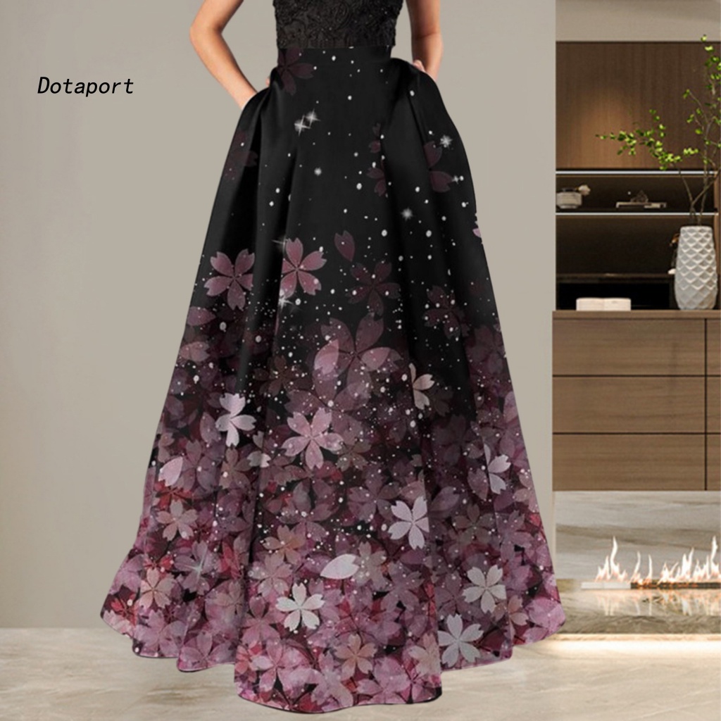 Elegant Strap Flower High Sense Fashion Long Skirt