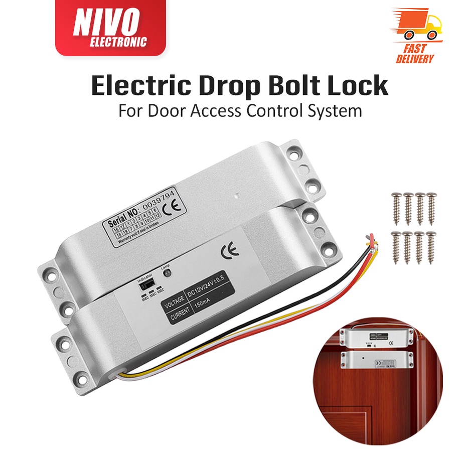 Electric Drop Bolt Lock DC12V with Adjustable Time Delay Fail Safe Mode ...