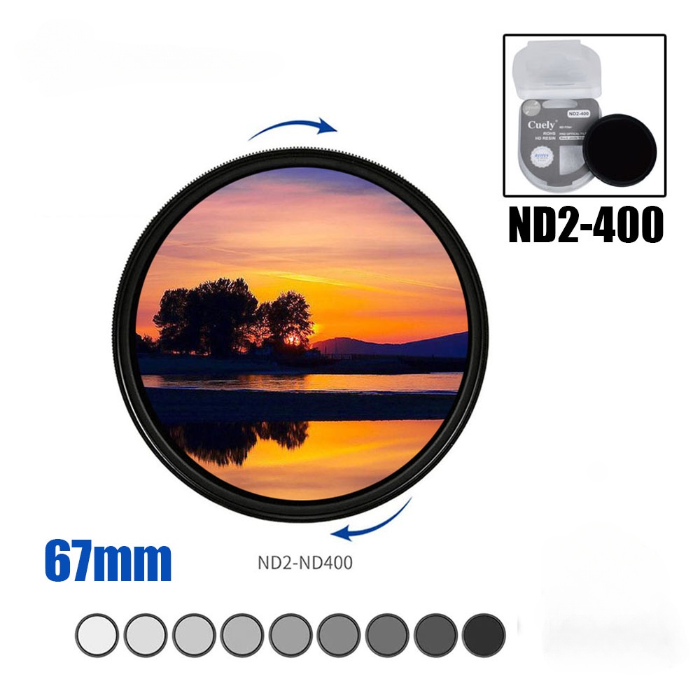 67mm ND2400 Neutral Density Fader Variable ND Filter Adjustable for