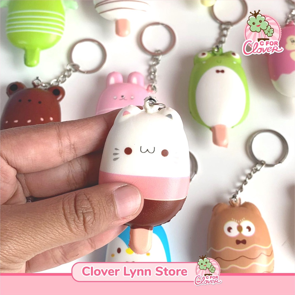 GANTUNGAN ANIMAL POPSICLE SQUISHY KEYCHAIN squishi ganci ice cream slow ...
