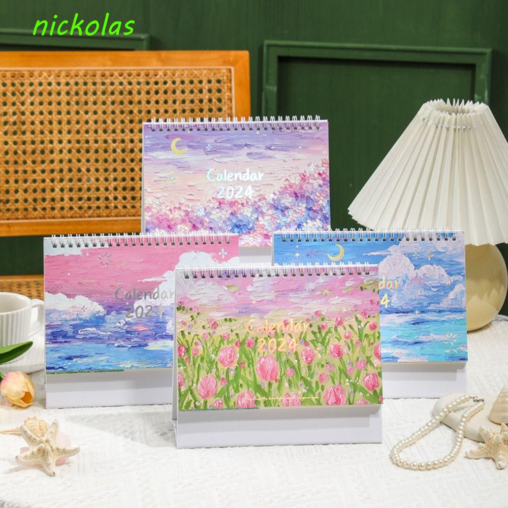 NICKOLAS 2024 Calendar, Agenda Organizer Schedule Planner Desktop