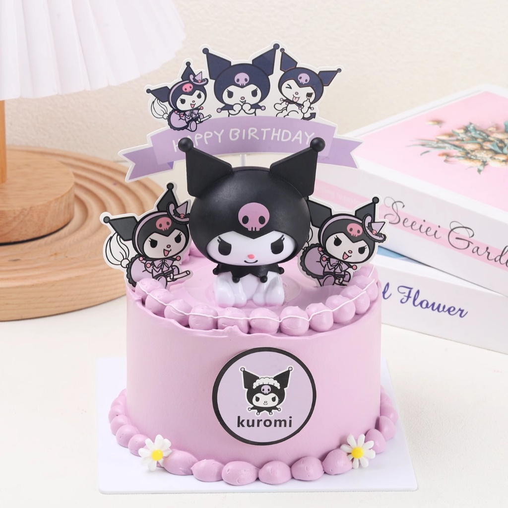 Cartoon Kuromi Sanrio Theme Birthday Topper Cake Decoration 卡通库洛米三丽欧主蛋糕 ...