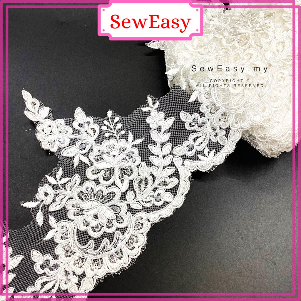 Boarder Lace Labuci Sequin Border Lace (E2760C) | Shopee Malaysia