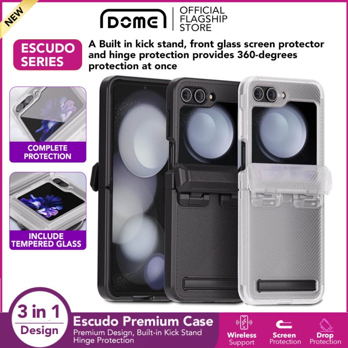 Whitestone Dome Escudo Case + Glass Samsung Galaxy Z Flip 5 - Casing ...