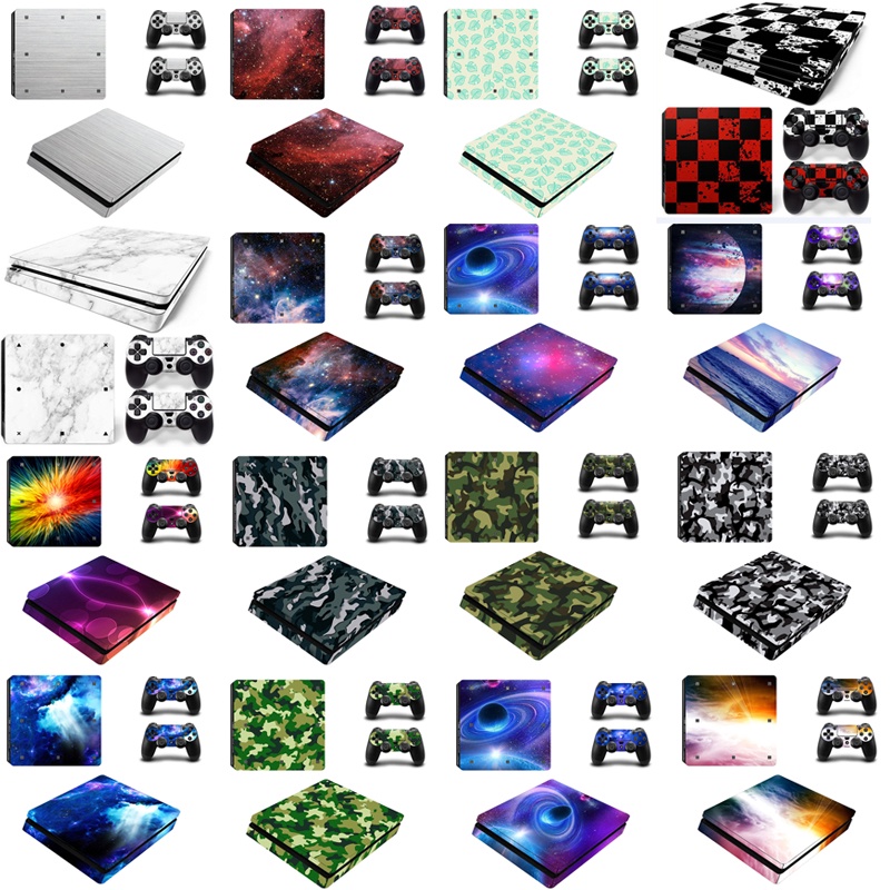 Sticker Skin Set For PS4 Slim Skin Cover Protector Vinyl Sticker For ...