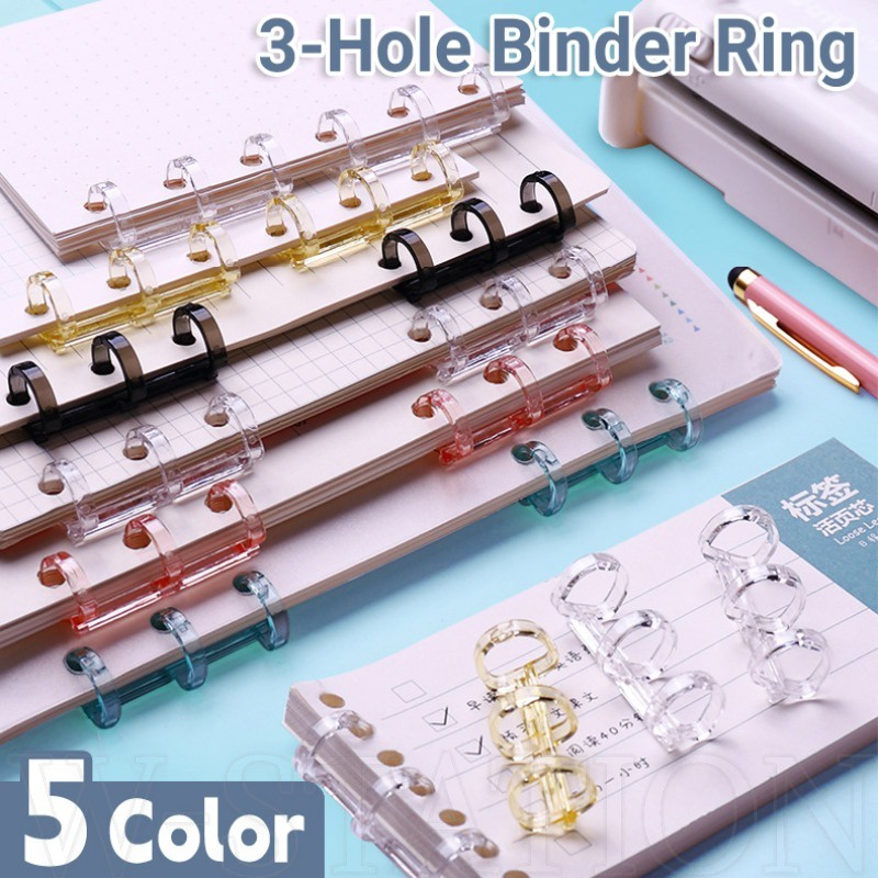 Transparent 3 Holes Binder Ring / Plastic Detachable Loose-Leaf Binder ...