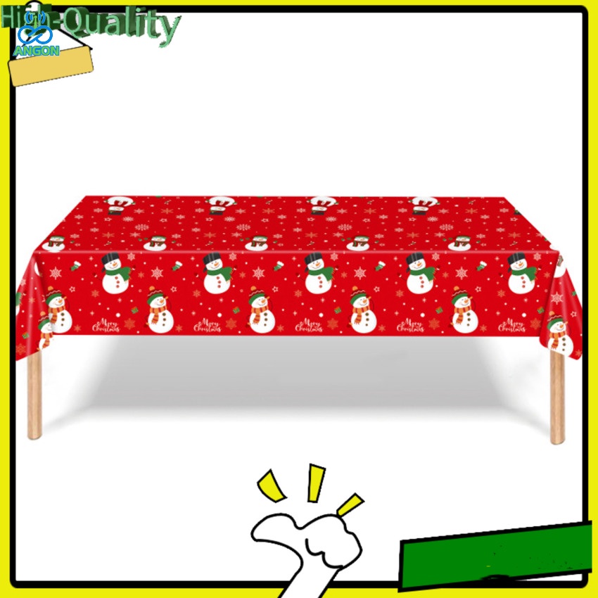 Disposable Christmas Tablecloth Winter Table Cloth for Rectangle Tables