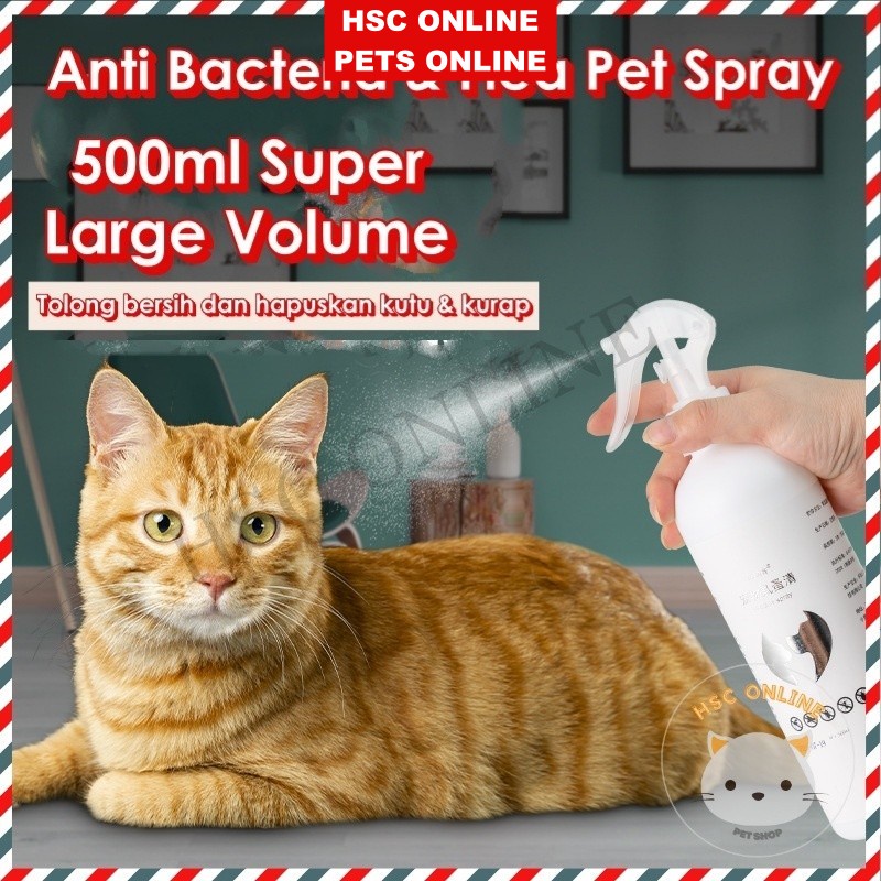 Cat Flea Spray Kutu Mites Tick Kucing 500ml Ubat Kutu Kucing Spray