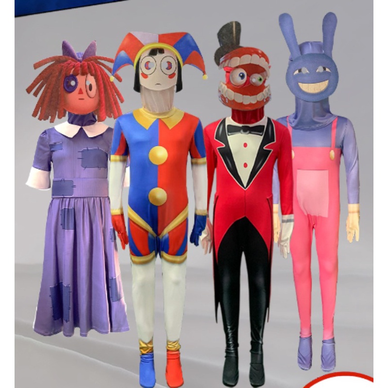 Magic Numbers Circus Pomni Cosplay Costume Clown Tights Jumpsuit Suit ...