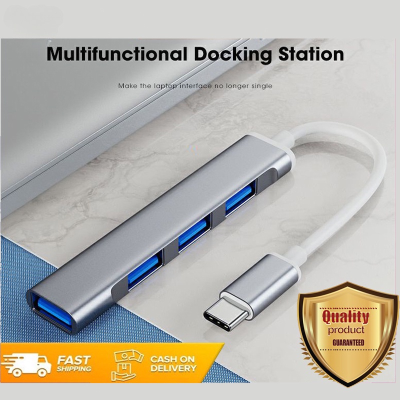 Type C To 4 Usb Hub Expander Ultra Thin Mini Portable 4 Port Usb 3 0