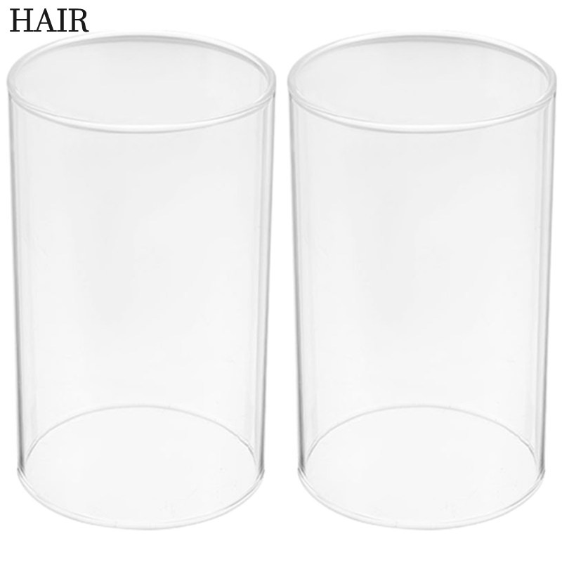 2 Pcs Clear Candle Glass Chimney for Shade Taper Candles Holder Sleeve