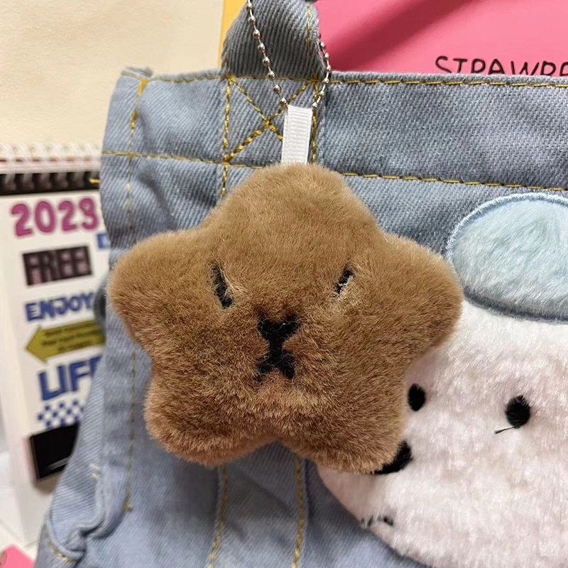 Cute Capybara Star Keychain Capibara Plush Keychain Bag Pendant ...