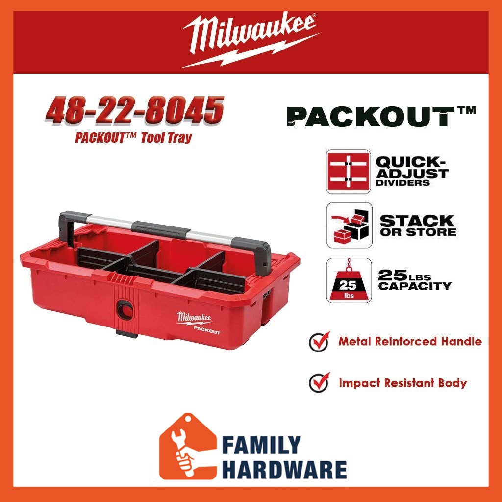 MILWAUKEE 48-22-8045 PACKOUT™ Tool Tray 25 lbs. Weight Capacity PACKOUT ...