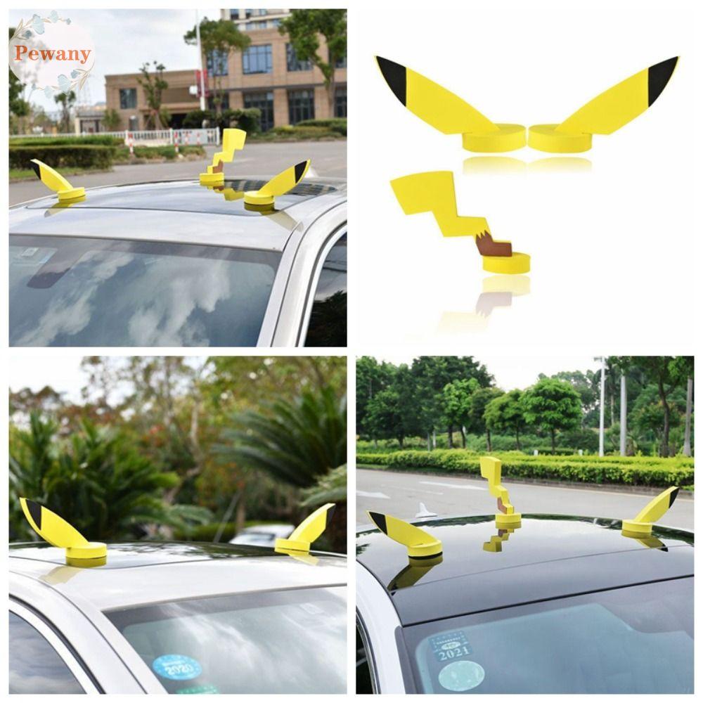 PEWANY EVA 3D Car Body Sticker, 3D Rabbit Ears Pikachu Car Sticker, SUV ...