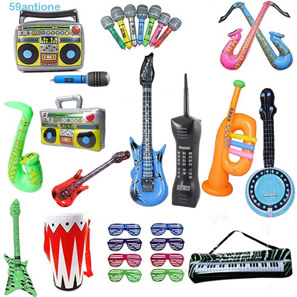 ANTIONE Inflatable Musical Instrument Toys Party Decoration Guitar Toys ...