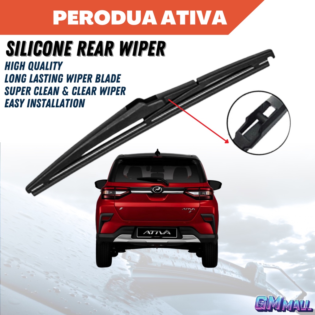 PERODUA ATIVA REAR TAIL WINDSCREEN SILICONE WIPER Blade Viper Pengelap ...