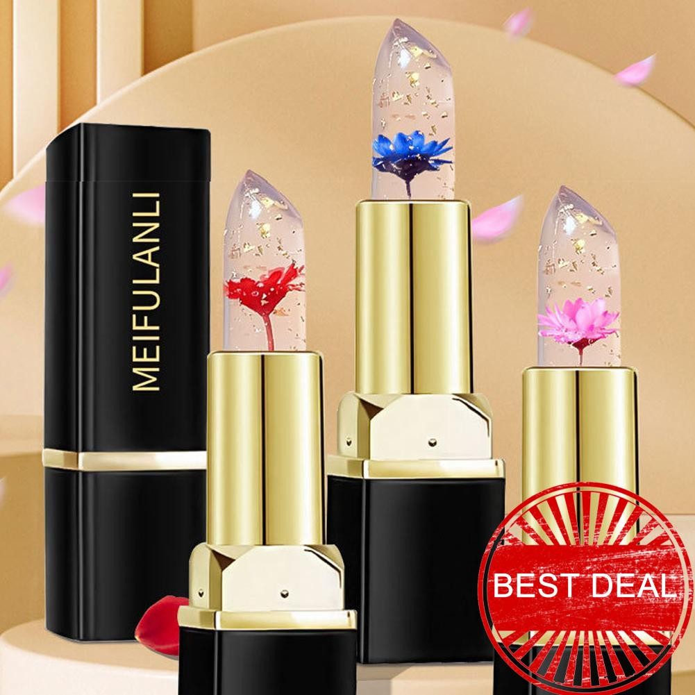 Jelly Flower Lipstick Temperature Color Change Moisturizing Cosmetic ...
