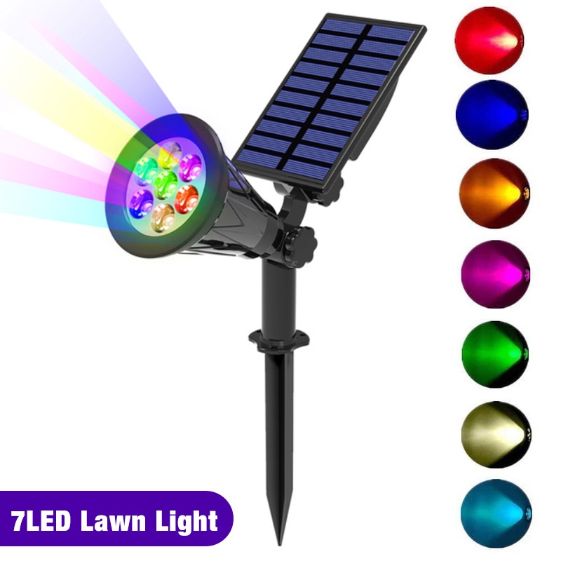 7 Led Solar Spotlight Garden Outdoor Waterproof Lawn Lights Landscape